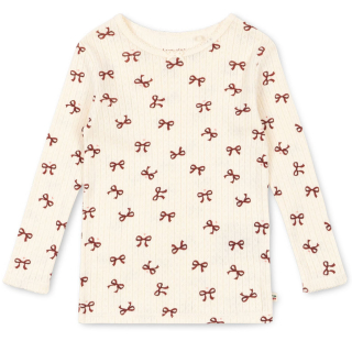 Konges Slojd Longsleeve Creme/Rood Strikjes Pointelle
