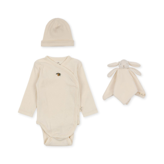 Konges Slojd Newbornset Creme Romper Muts Knuffel Citroenprint