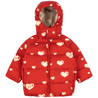 Konges Slojd Nuka Winterjas Coeur Amour Hartjes Rood Creme