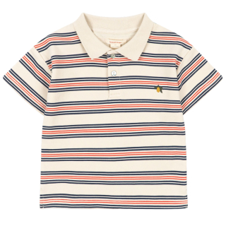 Konges Slojd polo T-shirt creme/rood/blauw strepen