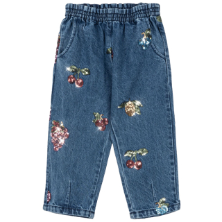 Konges Slojd Spijkerbroek Blauw Kers Citroen Druif Pailletten