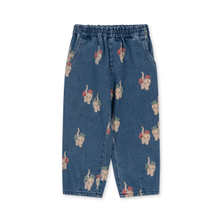 Konges Slojd Spijkerbroek Blauw Poezenprint