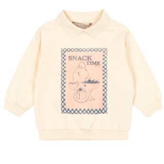Konges Slojd sweater creme met polokraag snack time
