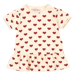 Konges Slojd T-shirt Beige/Rood Hartjes