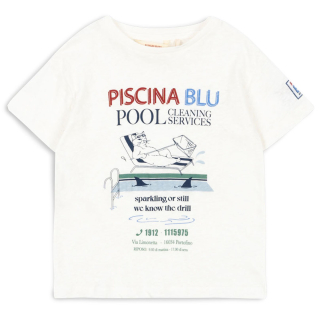 Konges Slojd T-shirt creme piscina blu pool 