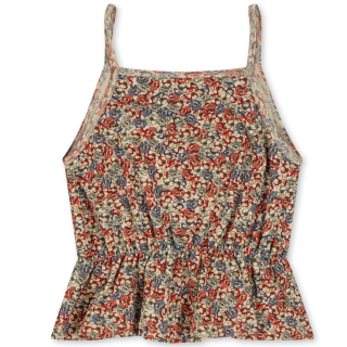 Konges Slojd Top Rood/Blauw Bloemen Rosier Rouge