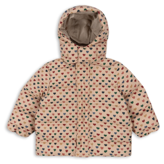 Konges Slojd Winterjas Beige Hartjesprint