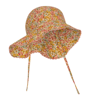 Konges Slojd Zonnehoed Beige/Roze/Groen Bloemen Rosier Colore