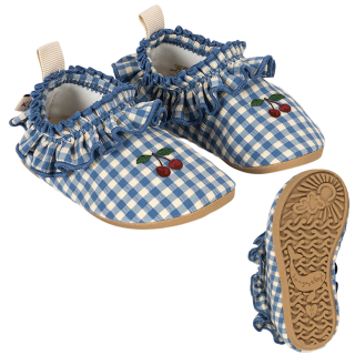 Konges Slojd Zwemschoenen Creme/Blauw Geruit Ruffle