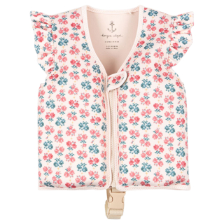 Konges Slojd zwemvest roze/blauw bloemen lumina rose