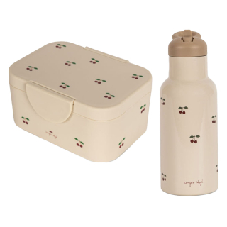 Konges Slojd Broodtrommel En Drinkfles Roze Kersen