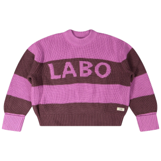 Labo De Colore Gebreide Trui Roze/Paars Strepen