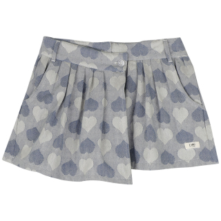 Labo De Colores rok blauw hartjes Lenthe skirt short blue denim light meisjes zomercollectie Pudilo