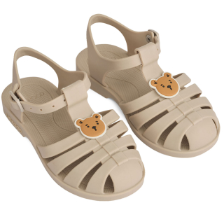 Liewood Bre sandaal beige met beer charm – bre sandals with charms van waterbestendig TPE met verstelbare gesp