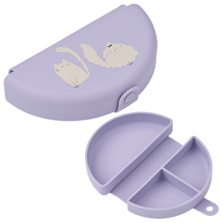 Liewood Eugene snackbox vouwbaar Cat Warm Lilac