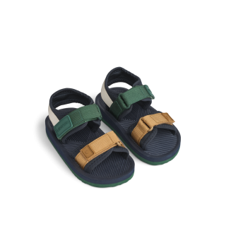 Liewood Sandaal Monty blauw groen geel kindersandaal