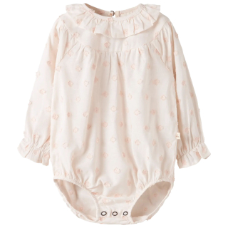Lil Atelier Romper Creme/Roze Bolletjes Pastel Parchment