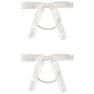lil atelier haarelastiek creme kanten strik 2 pack meisjes accessoires kinderkleding