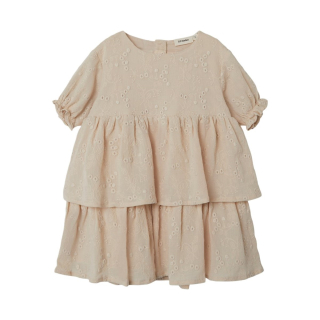 Lil Atelier Jurk Creme Pointelleprint