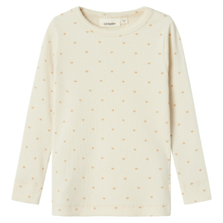 Lil Atelier Longsleeve Creme met Beige Hartjes