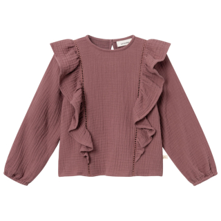 Lil Atelier Longsleeve Roze Ruffle Rose Brown