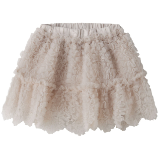 Lil Atelier rok beige 3D tule bloemen