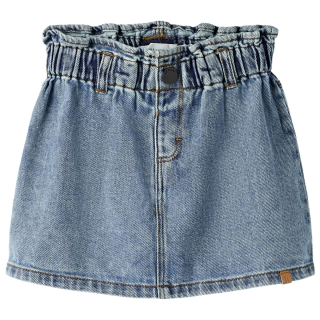 Lil Atelier rok blauw denim meisjes met elastische taille