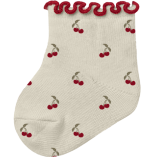 Lil Atelier Sok Creme/Rood Kersen Turtledove Cherry