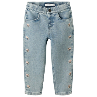 Lil Atelier Spijkerbroek Blauw Bloementjes