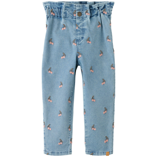 Lil Atelier Spijkerbroek Blauw Kersjes Ruffle