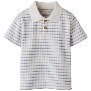 lil atelier jongens t-shirt polo blauw/creme strepen kinderkleding zomer shirt