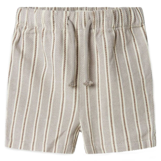 Lil Atelier Korte Broek Bruin/Creme Strepen Mourning Dove