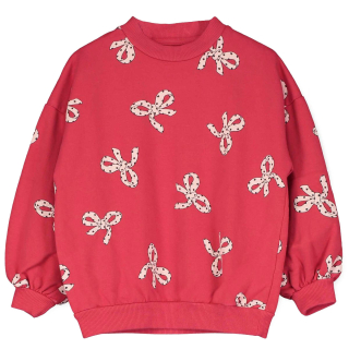 Lotie Kids Sweater Rood/Creme Strikjes