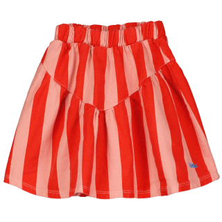 Lotiekids woven twill skirt red stripes clay pink