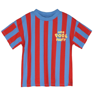 Lotiekids Wide fit T-shirt stripes pool party Baja blue
