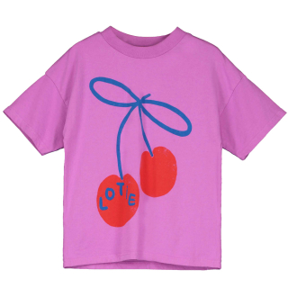 Lotiekids Wide fit T-shirt Lotie cherries magenta meisjes