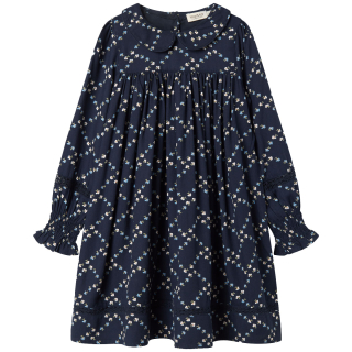 Marmar Copenhagen Jurk Blauw/Creme Bloemen French Flower