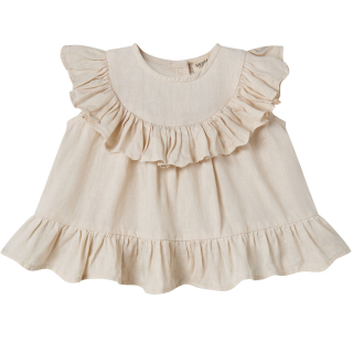 MarMar Copenhagen Tipa top kit baby beige ruffle baby top voor meisjes