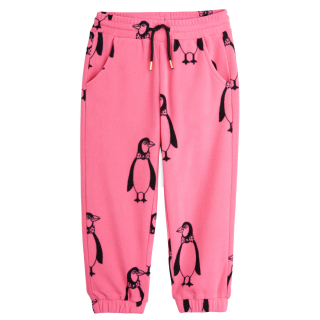 Mini Rodini Joggingbroek Roze Pinguin Fleece