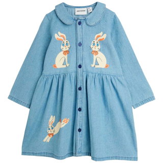 Mini Rodini Jurk Konijn Denim Blauw