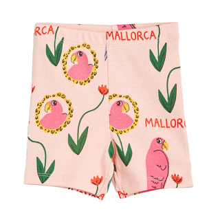Mini Rodini Korte Broek Roze Bloemen Vogelprint
