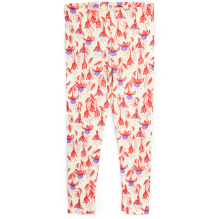 Mini Rodini Legging Creme/Rood/Paars Bloemenprint