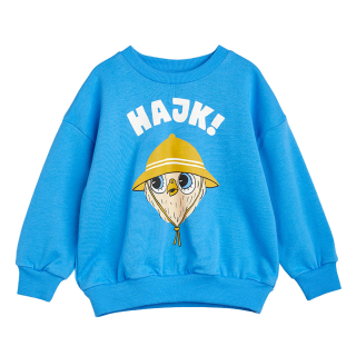 Mini Rodini Sweater Blauw Hajk Print