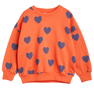 Mini Rodini Sweater Rood/Paars Hartjesprint