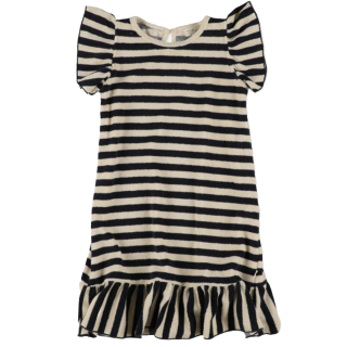 My Little Cozmo Jurk Blauw/Beige Strepenprint Badstof