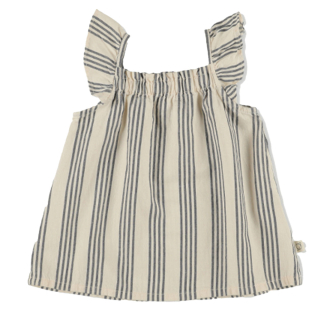 My Little Cozmo Jurk Creme/Blauw Strepenprint