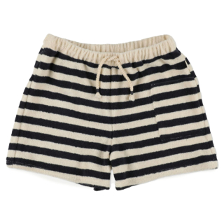 My Little Cozmo Korte Broek Blauw/Beige Strepenprint Badstof