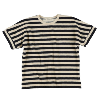 My Little Cozmo T-shirt Blauw/Beige Strepenprint Badstof