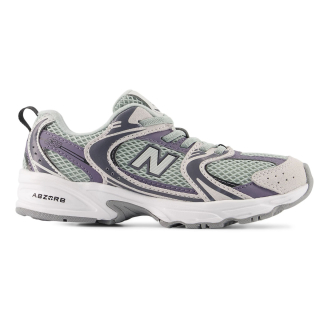 New Balance 530 kindersneaker paars groen Neptune Grey Lone Star Grey zijaanzicht