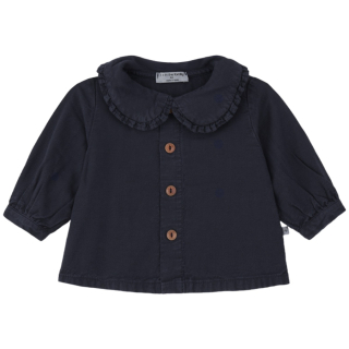 One More In The Family blouse Sarzana blauw met kraag blue